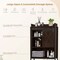 Costway Over-The-Toilet Storage Cabinet Bathroom Organizer w/ Sliding Barn Door Rustic Brown/Espresso/Grey